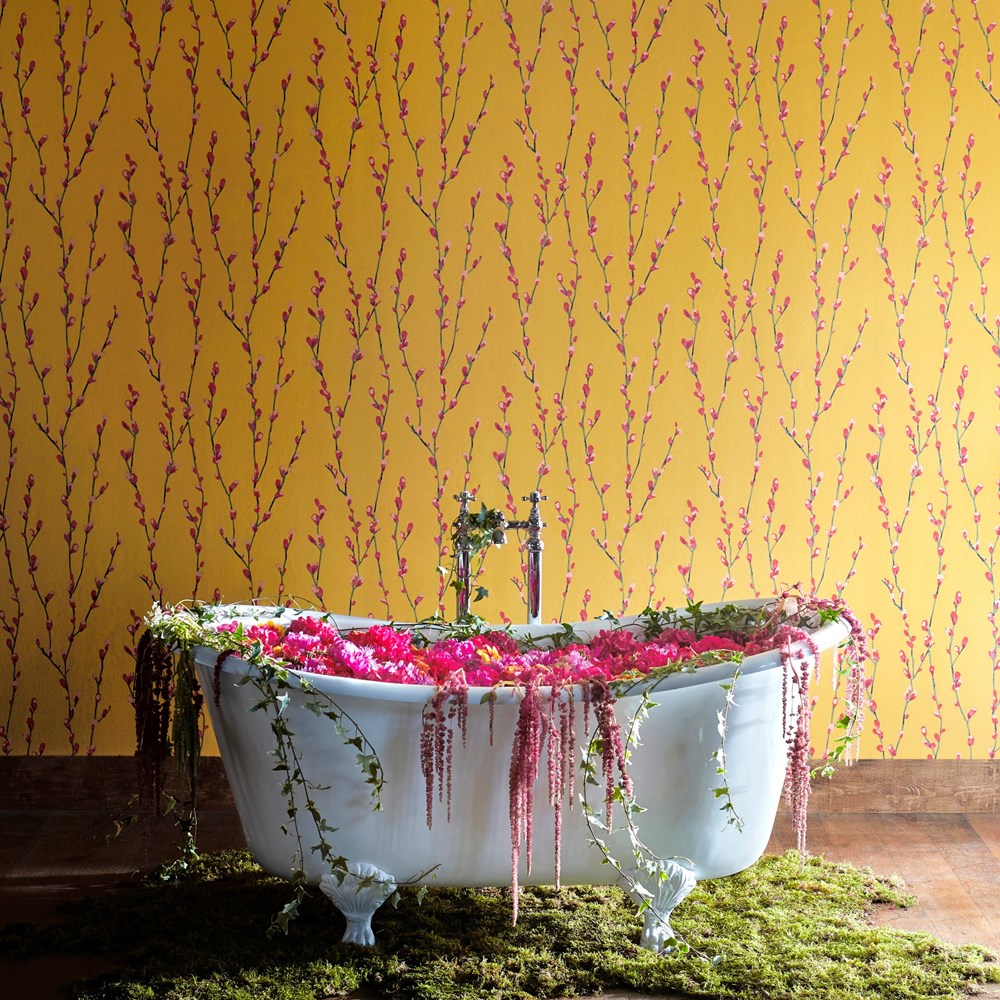 Salice Wallpaper 111473 by Harlequin in Fuchsia Sunshine Yellow